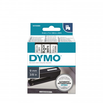 DYMO S0720680 - картридж D1 с лентой (белая, шрифт черный), 9 мм х 7 м (5 штук в упаковке)