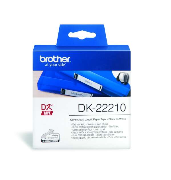 BROTHER DK-22210 - лента непрерывная бумажная белая 29 мм х 30,48 м