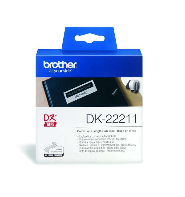 BROTHER DK-22211 - лента непрерывная пленочная белая 29 мм х 15,24 м