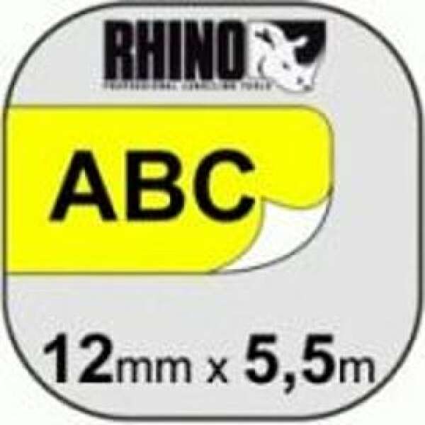 DYMO Rhino S0718420 (18117) - картридж с бесклеевой лентой (желтая), 12 мм x 5,5 м (5 штук в упаковке)