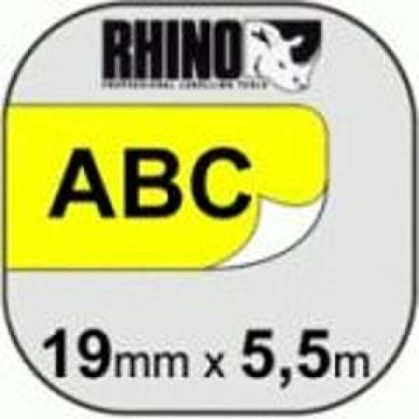 DYMO Rhino S0718430 (18118) - картридж с бесклеевой лентой (желтая), 19 мм x 5,5 м (5 штук в упаковке)