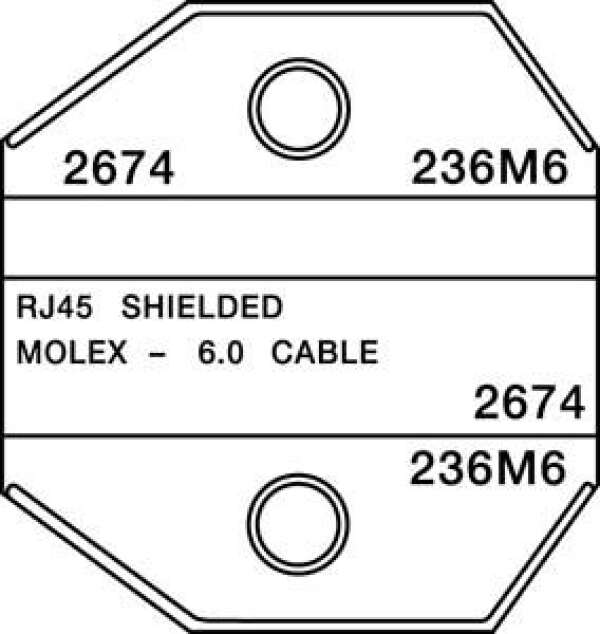 Greenlee PA2674 - матрица AMP/Molex STP RJ45 для кримперов 1300/8000