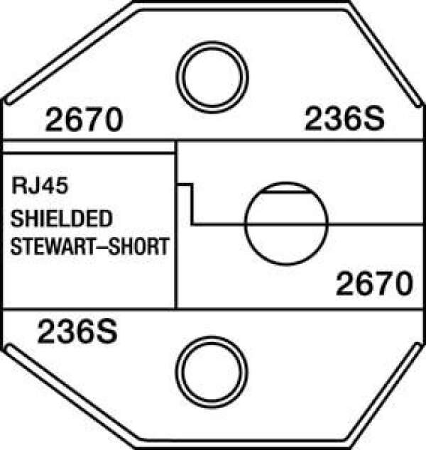 Greenlee PA2670 - матрица Stewart RJ45 STP Short для кримперов 1300/8000