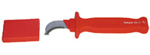 Нож для зачистки кабеля с лезвием-крюком и площадкой на конце