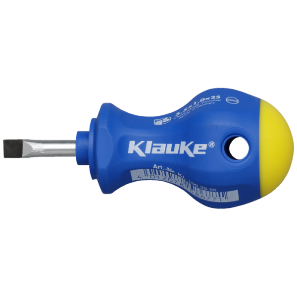 KLAUKE KL1002555 - Отвёртка стандартная прямой шлиц короткая 5,5 х 25