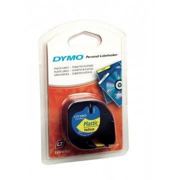 DYMO S0721620 — лента для LetraTag (желтая), пластиковая, 12 мм х 4 м (10 штук в упаковке)