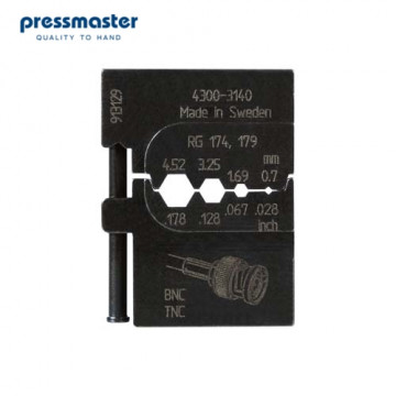 Матрица Pressmaster 4300-3140 RG 174.179 для Коаксиальных коннекторов: 0.7 мм и 1.69 мм и 3.26 мм и 4.52 мм