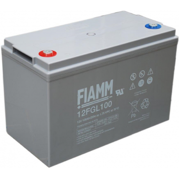 FIAMM 12 FGL 100 - батарея аккумуляторная серии FGL (12 В, 100 А/ч, 329x172x214 мм, 32,5 кг)