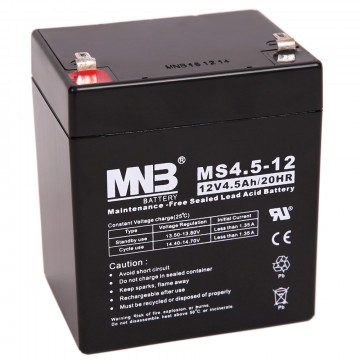 MNB MS4.5-12 Аккумуляторная батарея серии MS (12 В, 4,5 Ач, 90х70х101 мм, 1,46 кг)