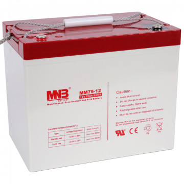 MNB MM75-12 Аккумуляторная батарея серии MM (12 В, 75 Ач, 260х167х213 мм, 21,8 кг)