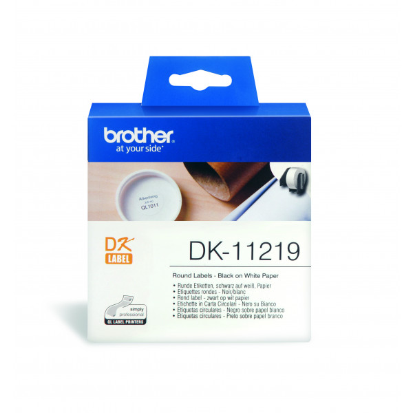 BROTHER DK-11219 - наклейки круглые бумажные Ø12 мм