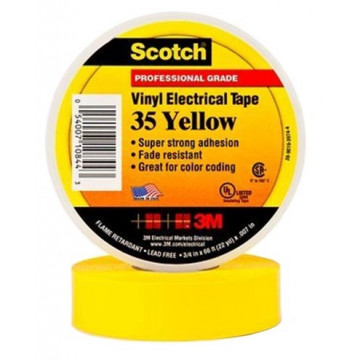 3M Scotch® 35 - изоляционная лента высшего класса, желтая, 19 мм х 20 м х 0,18 мм