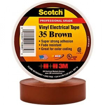 3M Scotch® 35 - изоляционная лента высшего класса, коричневая, 19 мм х 20 м х 0,18 мм