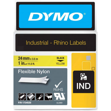 DYMO Rhino 1734525 - картридж с нейлоновой лентой (желтая), 24 мм x 3,5 м