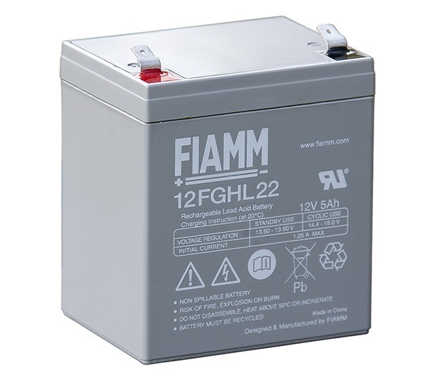 FIAMM 12FGHL22 - батарея аккумуляторная серии FGHL (12 В, 5 А/ч, 90х70х102 мм, 2 кг)