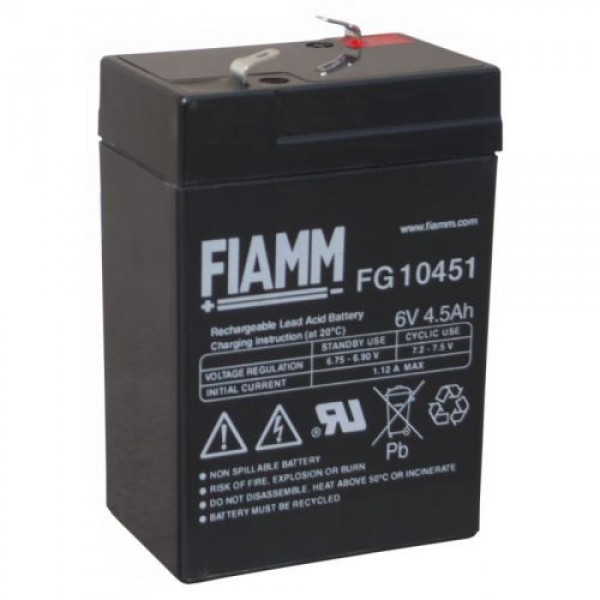 FIAMM FG 10451 - батарея аккумуляторная серии FG (6 В, 4,5 Ач, 70х47х100 мм, 0,73 кг)