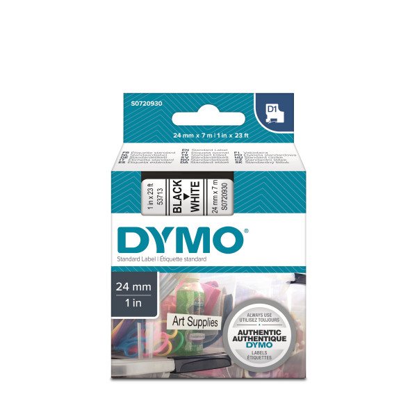 DYMO S0720930 - картридж D1 с лентой (белая, шрифт черный), 24 мм х 7 м (5 штук в упаковке)
