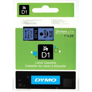 DYMO S0720960 - картридж D1 с лентой (синяя, шрифт черный), 24 мм х 7 м (5 штук в упаковке)