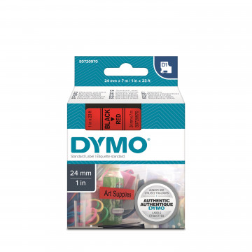 DYMO S0720970 - картридж D1 с лентой (красная, шрифт черный), 24 мм х 7 м