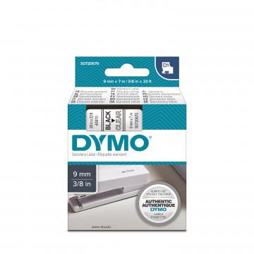 DYMO S0720670 - картридж D1 с лентой (прозрачная, шрифт черный), 9 мм х 7 м (5 штук в упаковке)