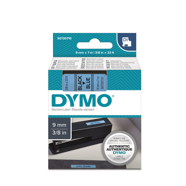DYMO S0720710 - картридж D1 с лентой (голубая, шрифт черный), 9 мм х 7 м (5 штук в упаковке)