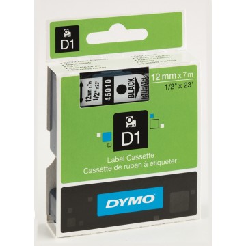 DYMO S0720500 - картридж D1 с лентой (прозрачная, шрифт черный), 12 мм х 7 м (5 штук в упаковке)