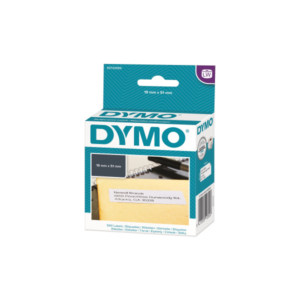 DYMO S0722550/11355 - этикетки многофункциональные, легкоудаляемые, 51х19 мм, 500 шт/рул (6 рулонов в упаковке)
