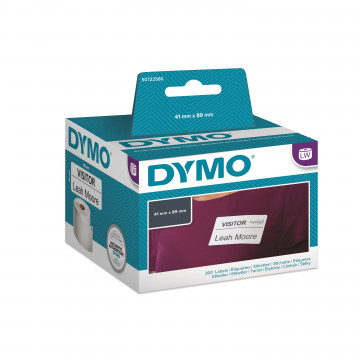 DYMO S0722560/11356 - этикетки для бэйджей, легкоудаляемые, 89х41 мм, 300 шт/рул